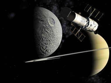 Satürn ve uydu gezegeni