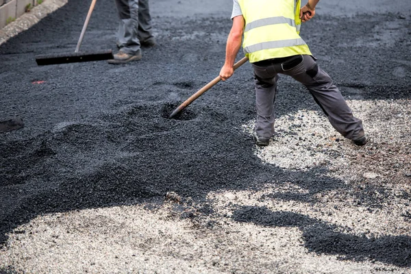 Macadam Trabajador Camino — Foto de Stock