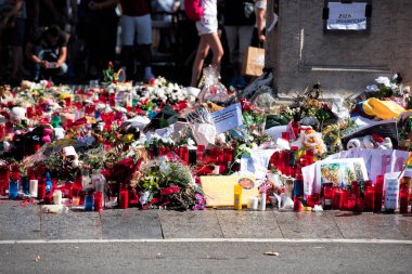 Ağustos 2017 'de Barselona' nın Ramblas 'ı