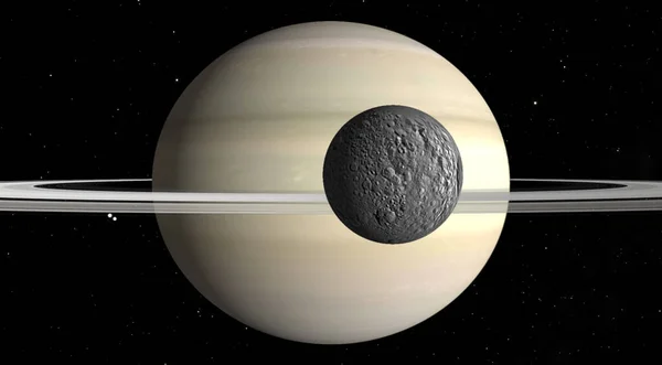 Saturno Planeta Satélite — Fotografia de Stock