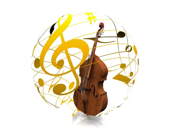 Violoncelo Nota Musical — Fotografia de Stock