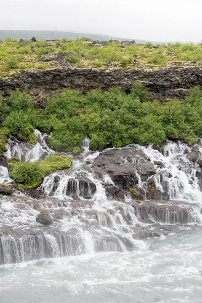 Καταρράκτης Hraunfossar Στην Ισλανδία — Φωτογραφία Αρχείου