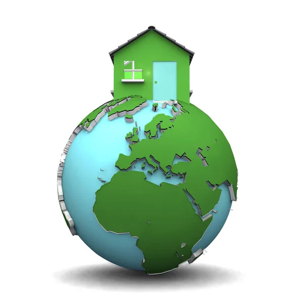 Green Home Green Earth — Stock Photo, Image