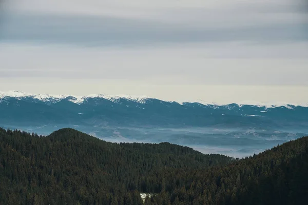 Vista Invierno Las Montañas Hermosos Paisajes Montaña Del País Las —  Fotos de Stock