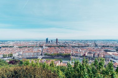 Lyon, Fransa - 7 Mayıs 2019. Lyon Fransa şehir görünümü