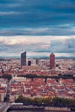 Lyon, Fransa - 9 Mayıs 2019. Lyon Fransa şehir görünümü