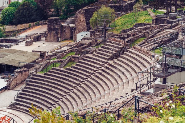 Lyon, France - May 11, 2019. Roman theatre - ancient structure in Lyon, Rhone, France — Stock Photo, Image