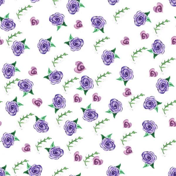 Naadloos patroon in kleine wilde bloemen. — Stockfoto