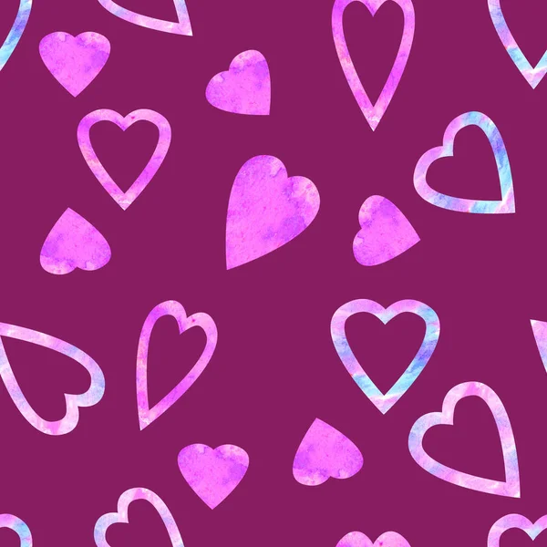 발렌타인데이의 추상적 인 패턴 배경 심장들. — 스톡 사진