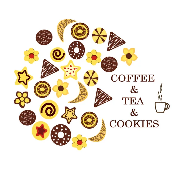 Logo de cookies. Ilustración de iconos vectoriales sobre fondo blanco . — Vector de stock