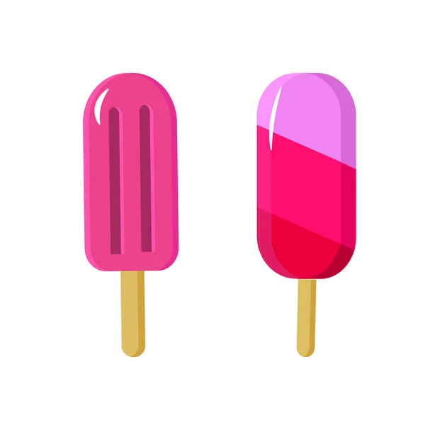 Set Con Diferentes Helados Ilustración Vectorial Sobre Fondo Blanco — Archivo Imágenes Vectoriales