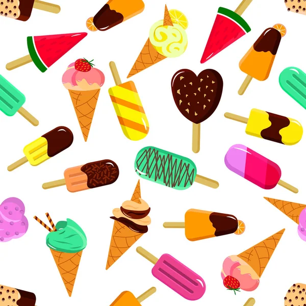 Ice Cream pattern Vector illustration in flat style. — Stock Vector