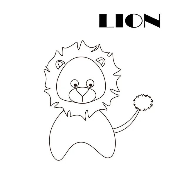 León: un colorante simple para niños. Vector sobre fondo blanco . — Vector de stock