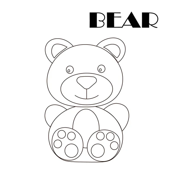 El oso - la coloración para los niños. Ilustración vectorial . — Vector de stock