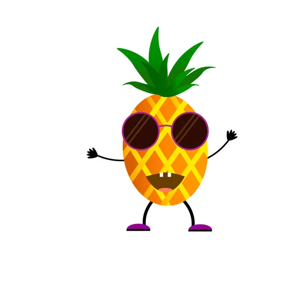 A pineapple. Cartoon style.Vector illustration. — Stock Vector