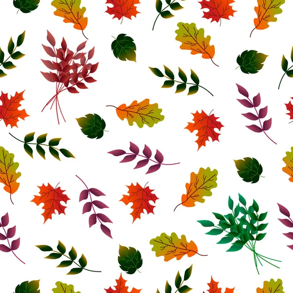 Patrón sin costura con hojas de otoño. — Vector de stock