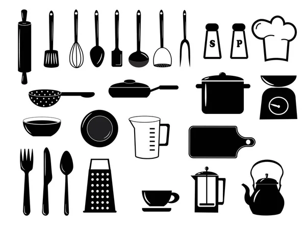 Set mit Haushaltsgeräten. Monochrome Vektorillustration. — Stockvektor