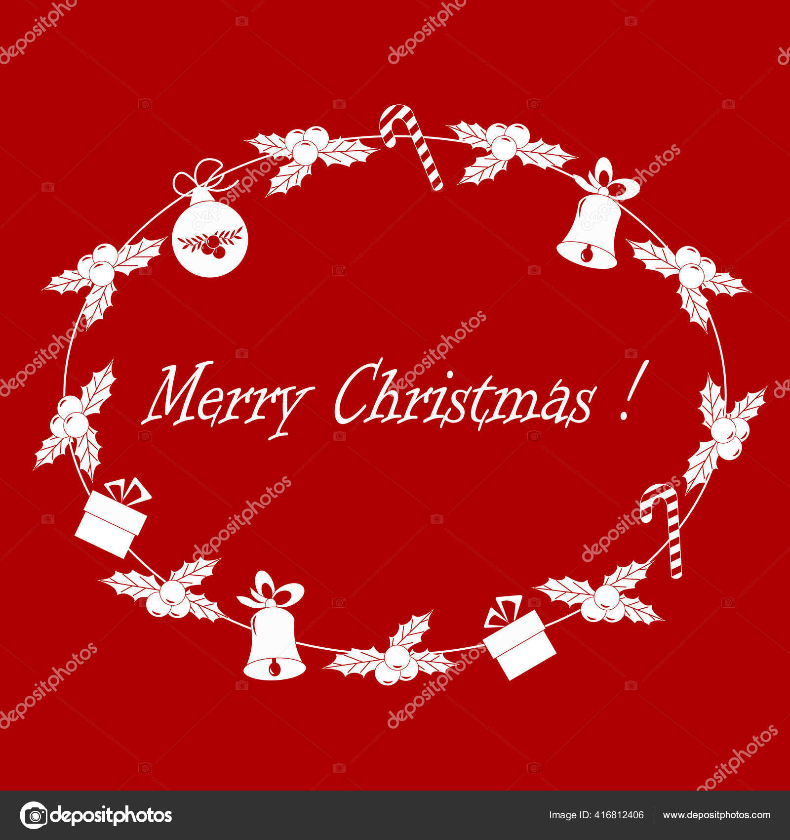 Attribute Fur Weihnachten Auf Rotem Hintergrund Vektorgrafik Lizenzfreie Grafiken C Ivkutuzova Depositphotos