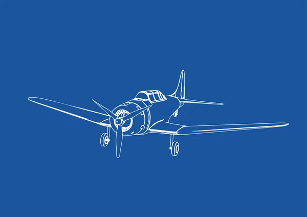 Dessin Avions Militaires Sur Fond Bleu Vecteur — Image vectorielle