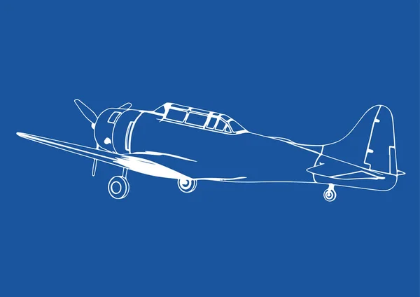 Dessin Avions Militaires Sur Fond Bleu Vecteur — Image vectorielle