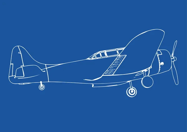 Dessin Avions Militaires Sur Fond Bleu Vecteur — Image vectorielle