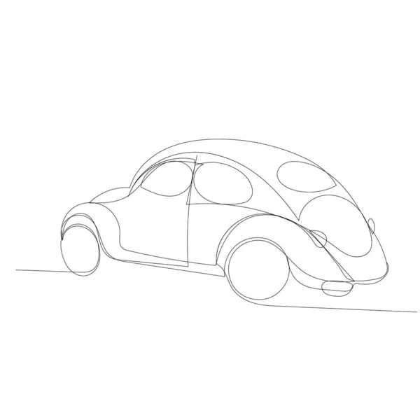 Вектор Белом Фоне Одна Сплошная Линия Рисунок Автомобиля — стоковый вектор