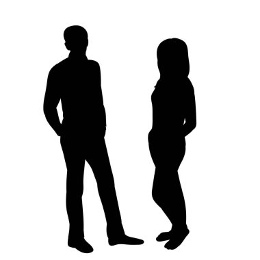 Siyah siluet insanları ayakta