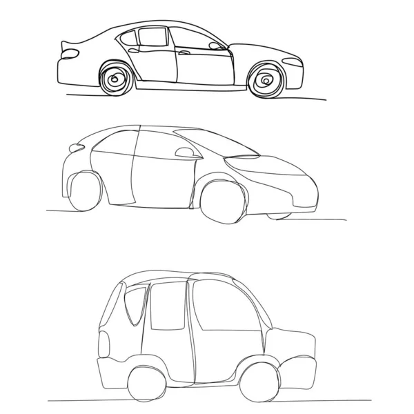 Dibujo Línea Automóvil Continuo — Archivo Imágenes Vectoriales