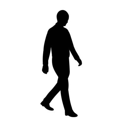 Siyah siluet yürüyen bir adam.