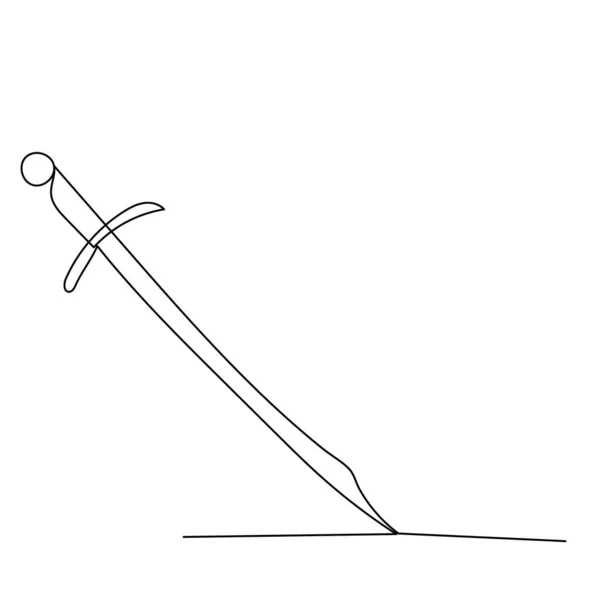 Gambar Satu Baris Kontinu Pedang - Stok Vektor