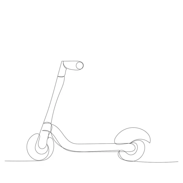 Aislado Dibujo Continuo Línea Del Scooter — Archivo Imágenes Vectoriales