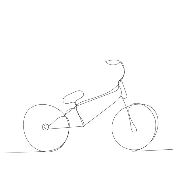 Vetor Isolado Desenho Linha Contínua Bicicleta —  Vetores de Stock