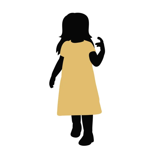 Vecteur Isolé Silhouette Vêtements Colorés Enfant Petite Fille — Image vectorielle