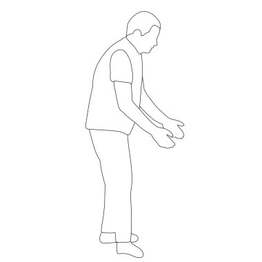 vektör, izole edilmiş, beyaz arkaplan üzerinde, taslak adam