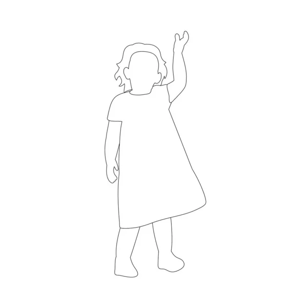 Isolated White Background Outline Sketch Child Icon — Stock Vector