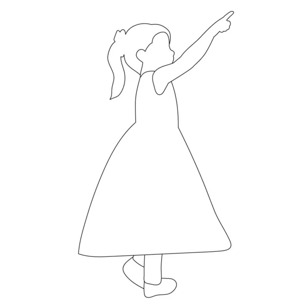 Эскиз Ребенка Икона Маленькая Девочка — стоковый вектор