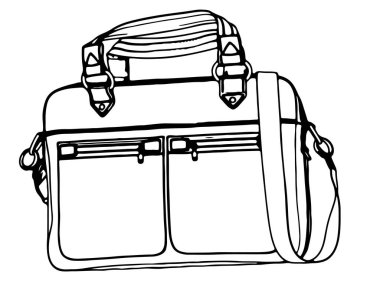 Beyaz arkaplanda erkek çanta vektörü çiz