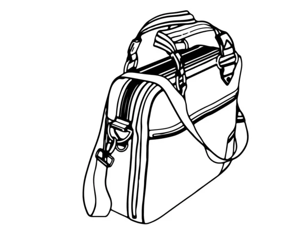 Bosquejo Vector Bolsa Masculina Sobre Fondo Blanco — Vector de stock