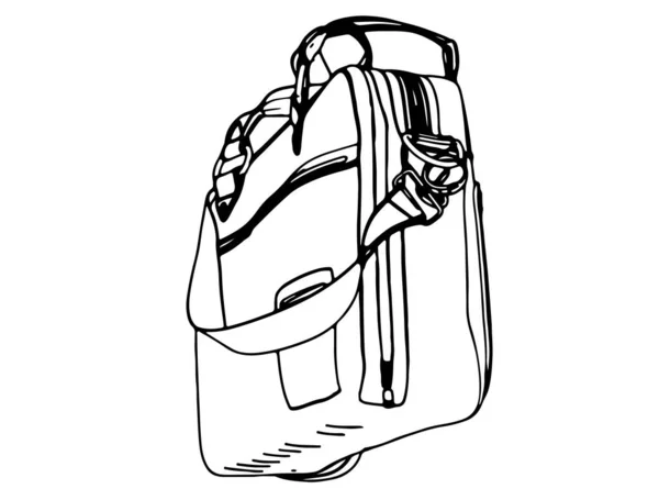 Bosquejo Vector Bolsa Masculina Sobre Fondo Blanco — Vector de stock