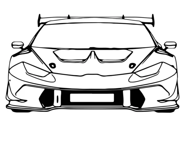 Vektor Sportwagen Skizze Auf Weißem Hintergrund — Stockvektor