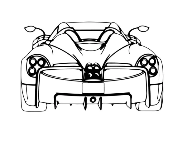 Boceto Coche Deportivo Vector Fondo Blanco — Vector de stock