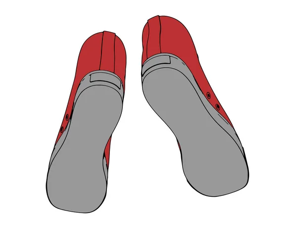 Zapatillas Rojas Vector Fondo Blanco — Archivo Imágenes Vectoriales