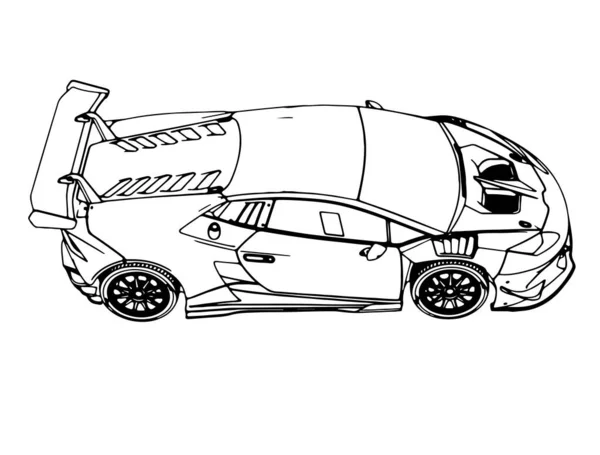 Vektor Sportwagen Skizze Auf Weißem Hintergrund — Stockvektor
