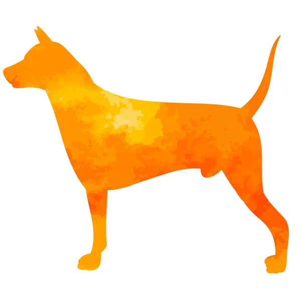 Akvarell Sziluett Egy Kutya — Stock Vector