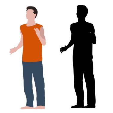 Beyaz bir arka plan, dans eden adam.