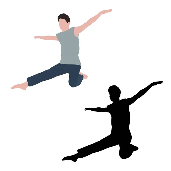 Vektor Auf Weißem Hintergrund Tanzender Kerl — Stockvektor