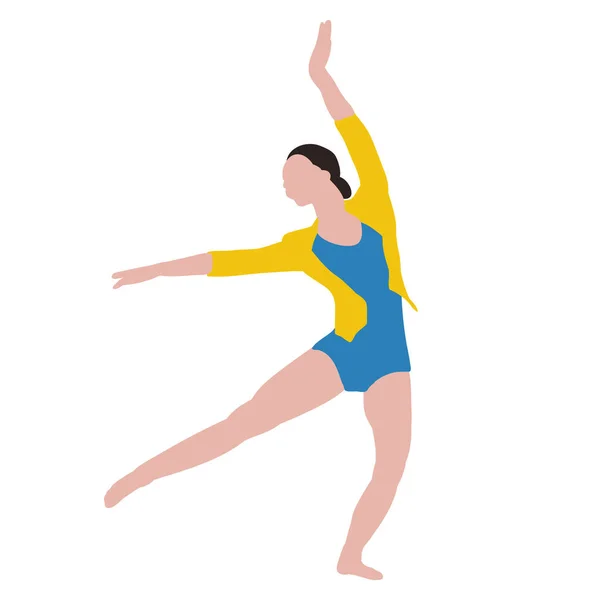 Fondo Blanco Sin Rostro Estilo Plano Chica Dedica Gimnasia — Vector de stock