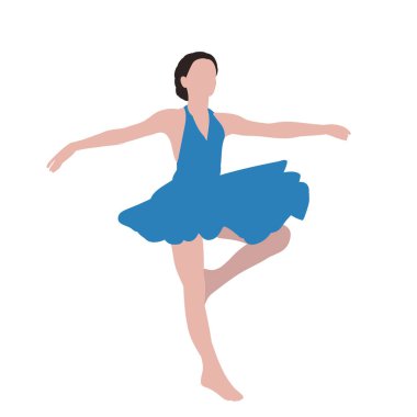 Yüzü olmayan, düz bir tarzda, dans eden kız.