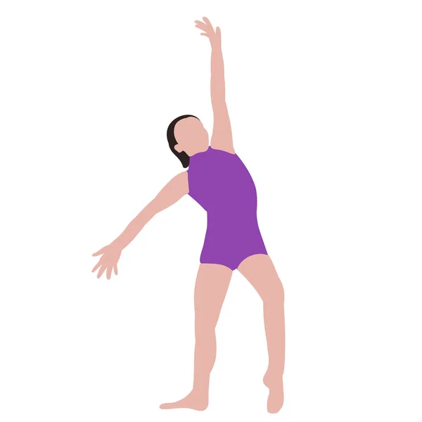 Style Plat Fille Dansant — Image vectorielle
