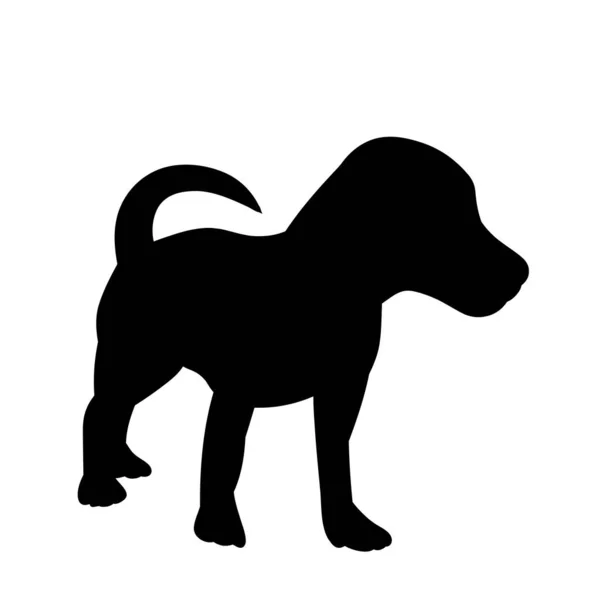 Silhouette Chien Debout — Image vectorielle